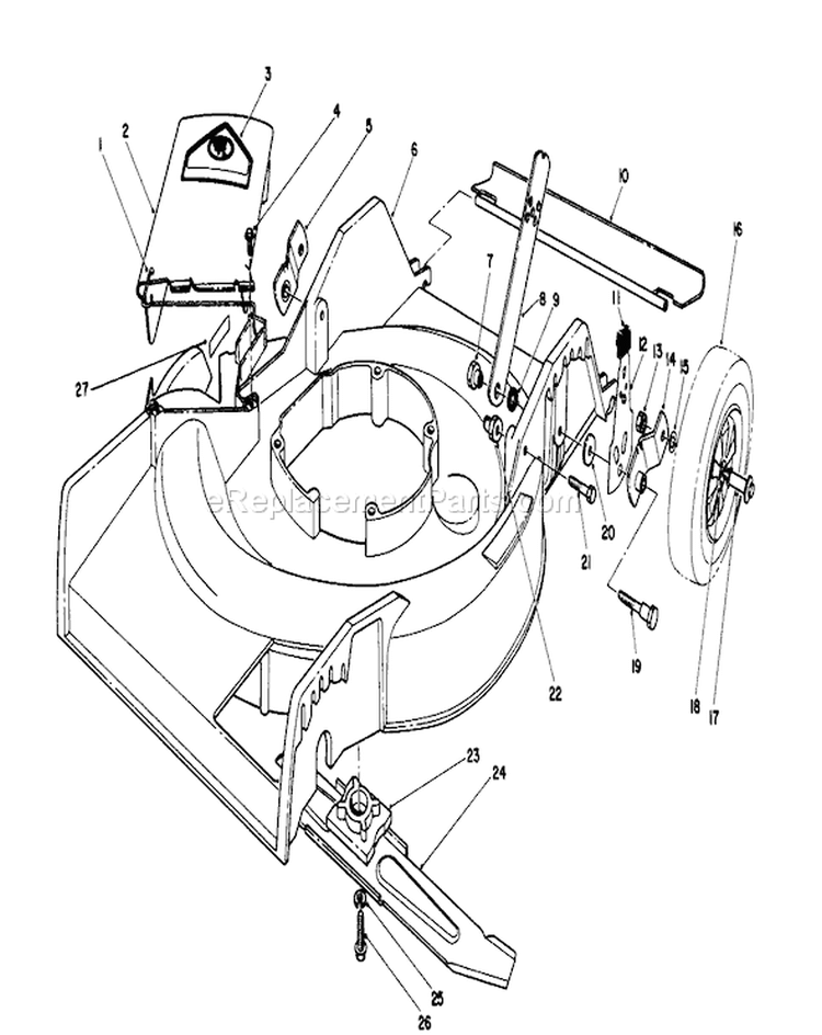 Housing Assembly Diagram and Parts List for 16775 9000001-9999999 - 1989 Toro Lawn Mower