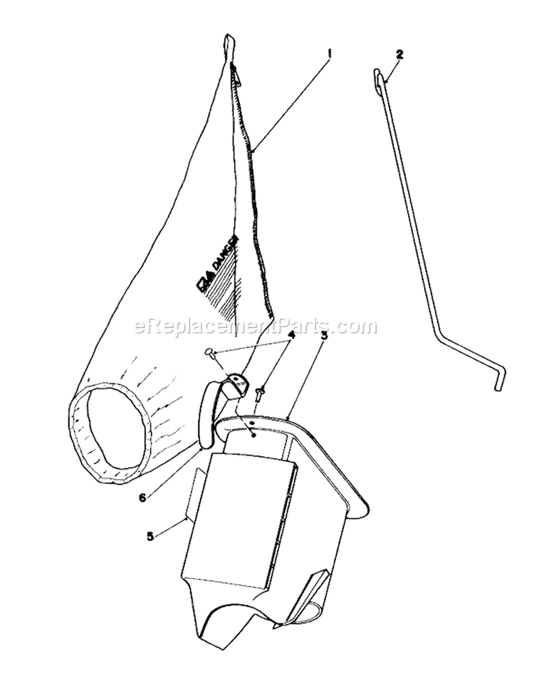 Bagging Kit Diagram and Parts List for 16780 3000001-3999999 - 1983 Toro Lawn Mower