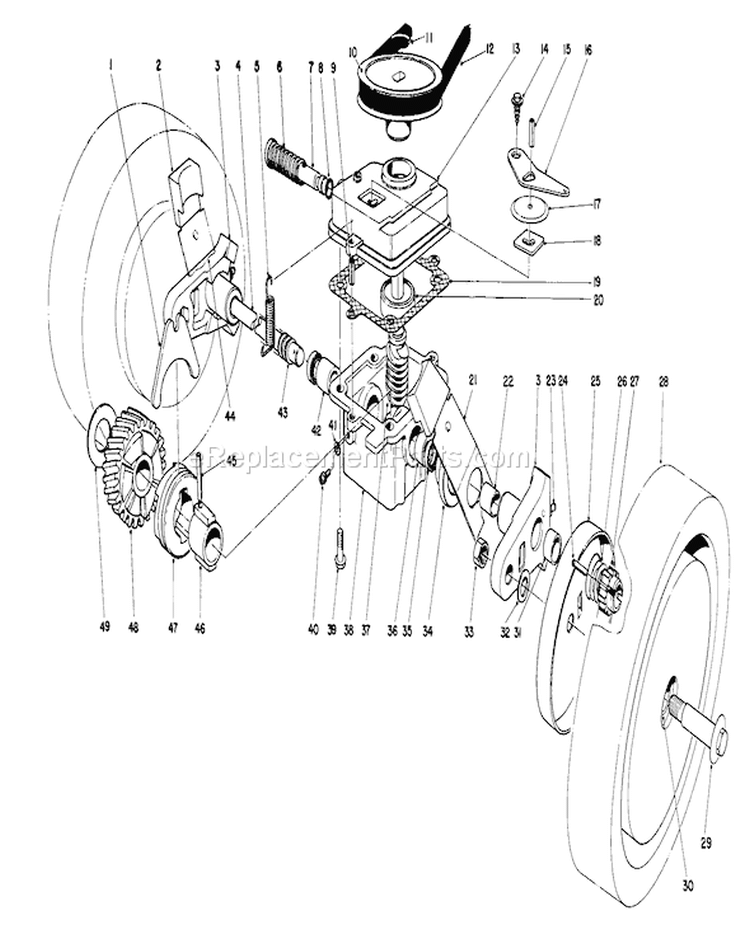 Gear Case Assembly Diagram and Parts List for 16780 3000001-3999999 - 1983 Toro Lawn Mower
