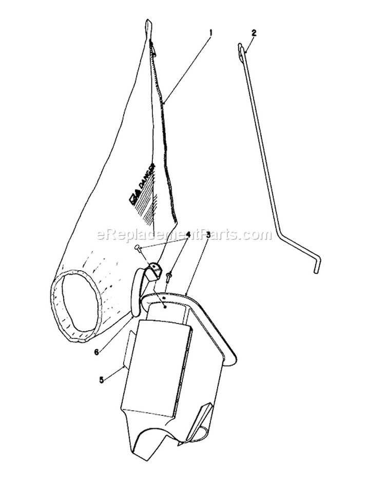 Bagging Kit Diagram and Parts List for 16780 4000001-4999999 - 1984 Toro Lawn Mower