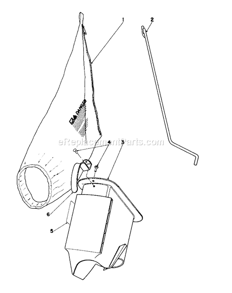 Bagging Kit Diagram and Parts List for 16785 0000001-0999999 - 1990 Toro Lawn Mower