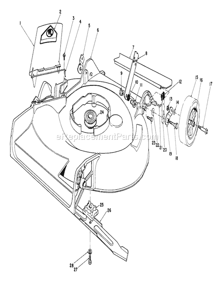 Housing Assembly Diagram and Parts List for 16785 5000001-5999999 - 1985 Toro Lawn Mower