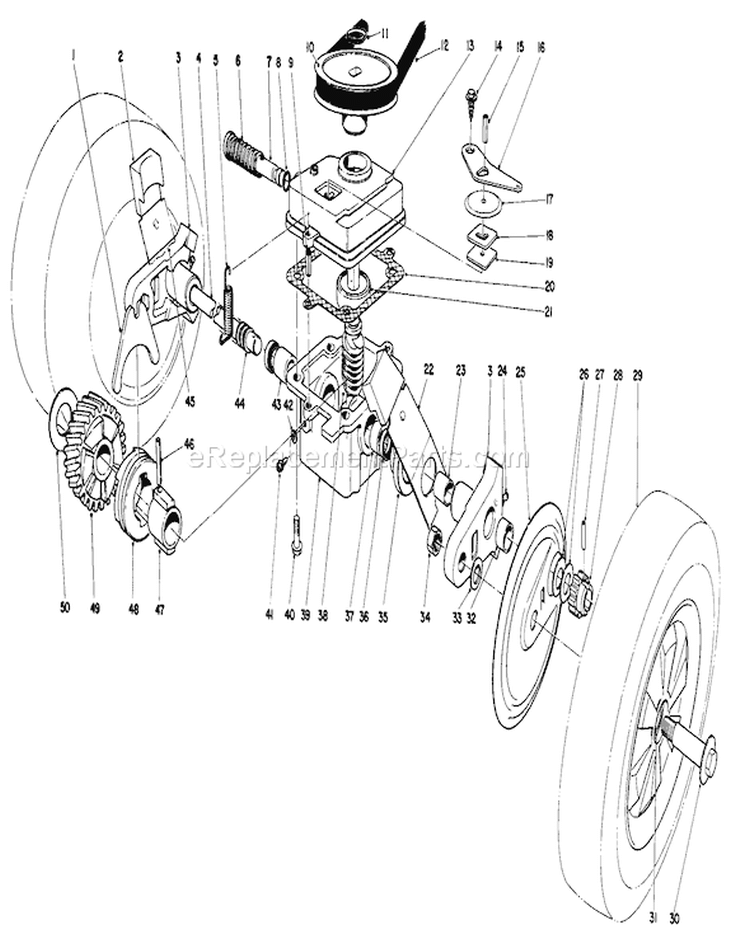 Gear Case Assembly Diagram and Parts List for 16785 5000001-5999999 - 1985 Toro Lawn Mower