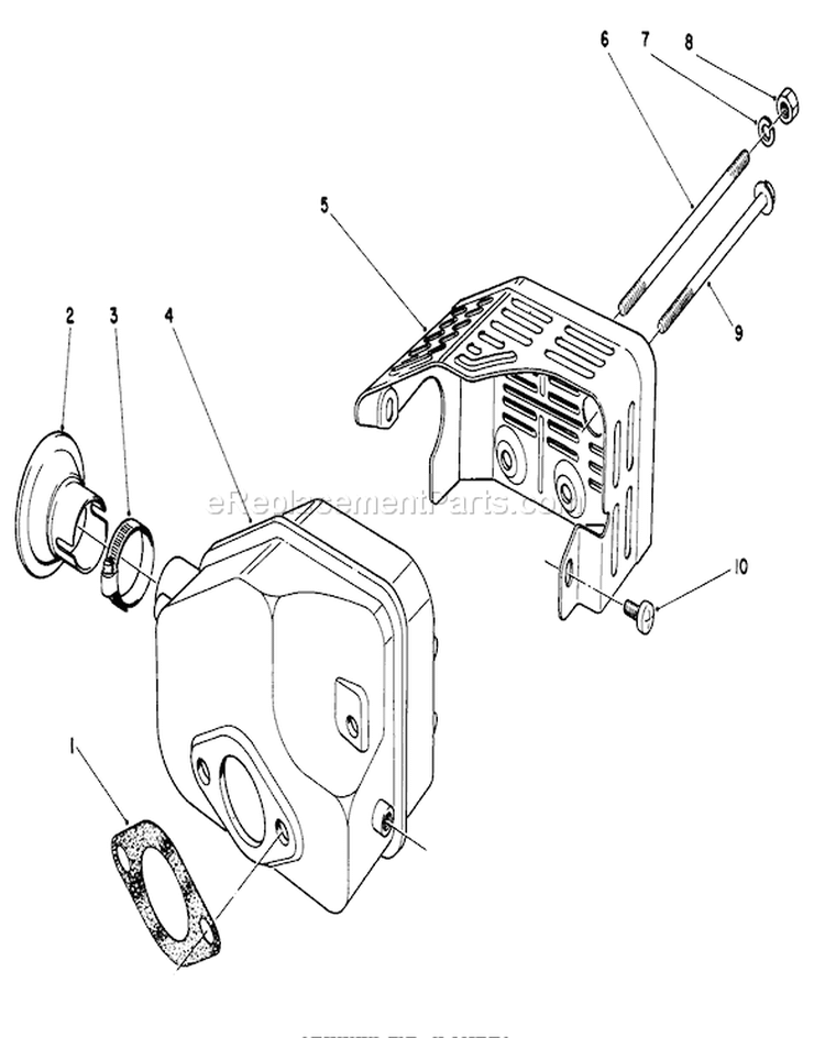Muffler Assembly Diagram and Parts List for 16785 7000001-7999999 - 1987 Toro Lawn Mower