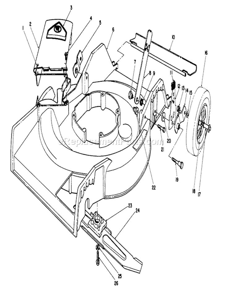 Housing Assembly Diagram and Parts List for 16785 8007012-8999999 - 1988 Toro Lawn Mower
