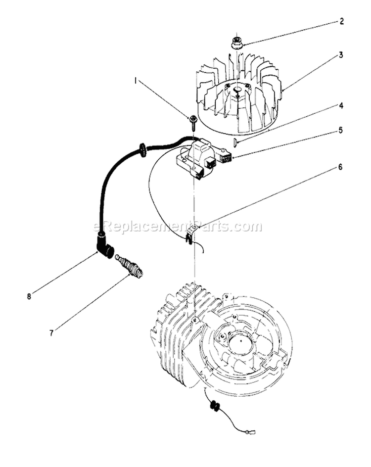 Ignition Assembly Diagram and Parts List for 16785 9000001-9999999 - 1989 Toro Lawn Mower
