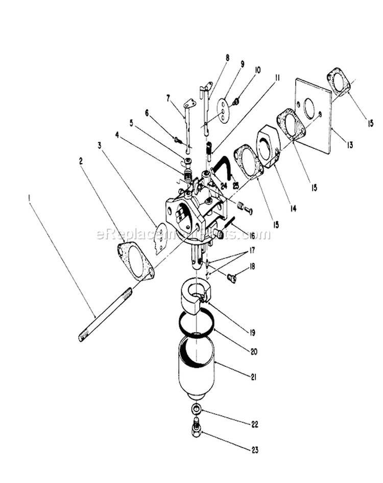 Carburetor Assembly Diagram and Parts List for 16785 9000001-9999999 - 1989 Toro Lawn Mower