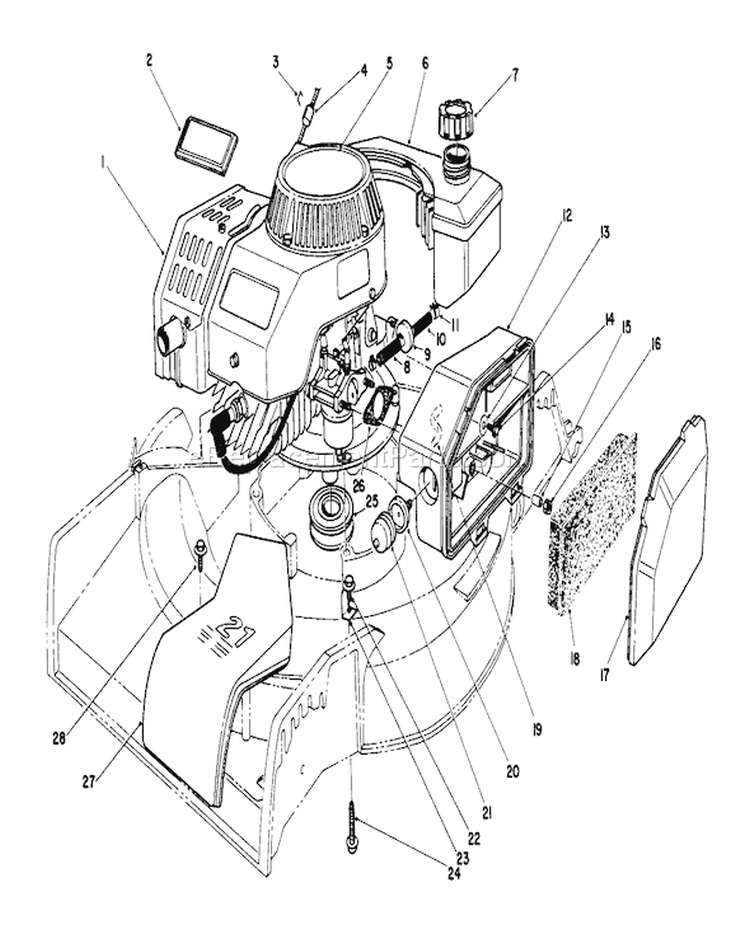 Engine Diagram and Parts List for 16785 9000001-9999999 - 1989 Toro Lawn Mower