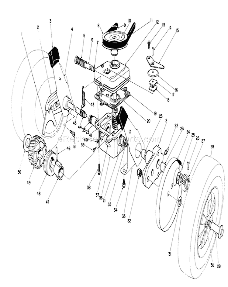 Gear Case Assembly Diagram and Parts List for 16785 9000001-9999999 - 1989 Toro Lawn Mower