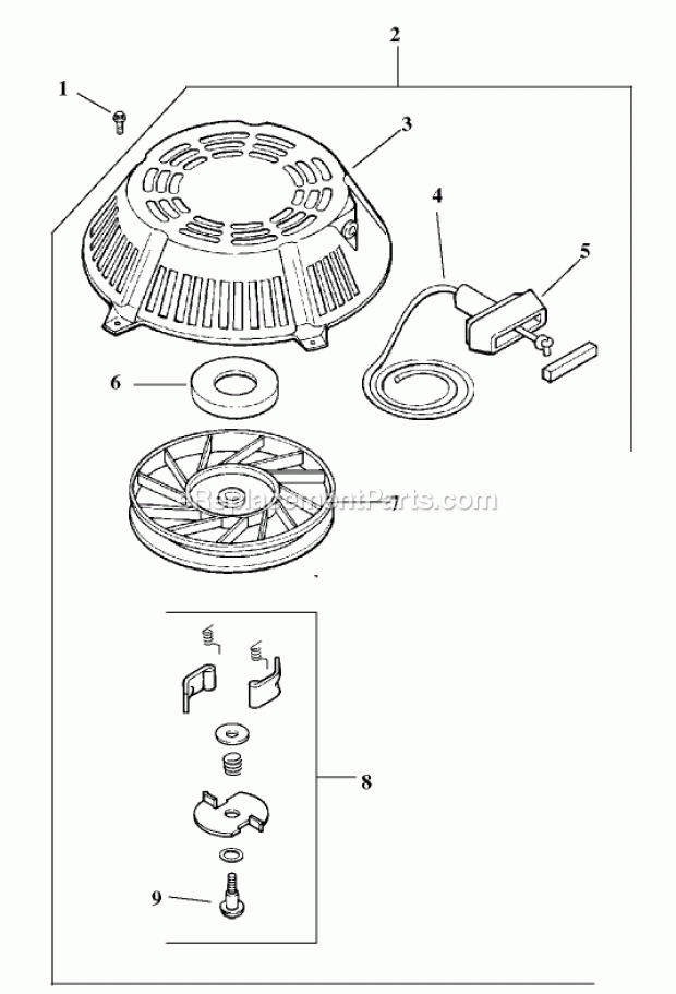 Starter Assembly Kohler Model Cv15t-41608 Diagram and Parts List for 30194 220000001-220999999 Toro Lawn Mower