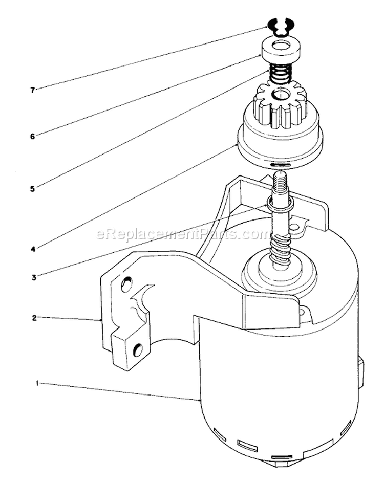Starter Assembly Diagram and Parts List for 16793 8000001-8999999 - 1988 Toro Lawn Mower