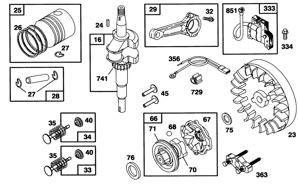 Engine Briggs & Stratton Model 95902-3154-01 Diagram and Parts List for 20432 39000001 - 39999999 Toro Lawn Mower