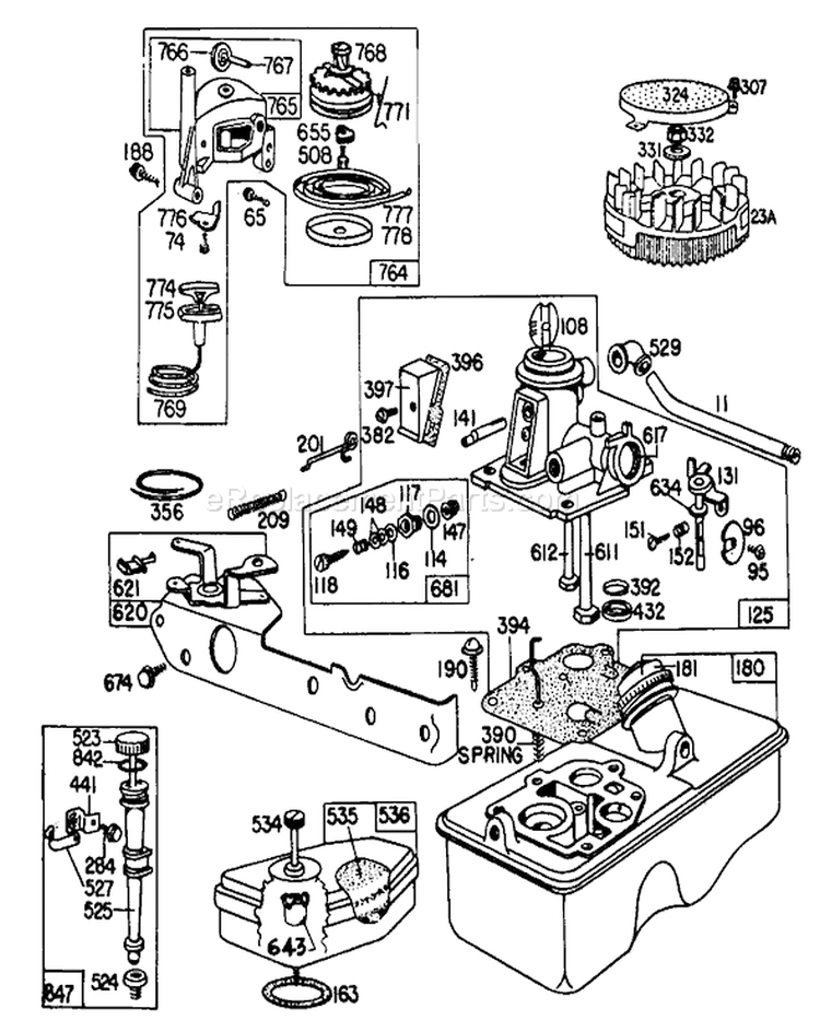 Page C Diagram and Parts List for 16870 0000001-0999999 - 1980 Toro Lawn Mower