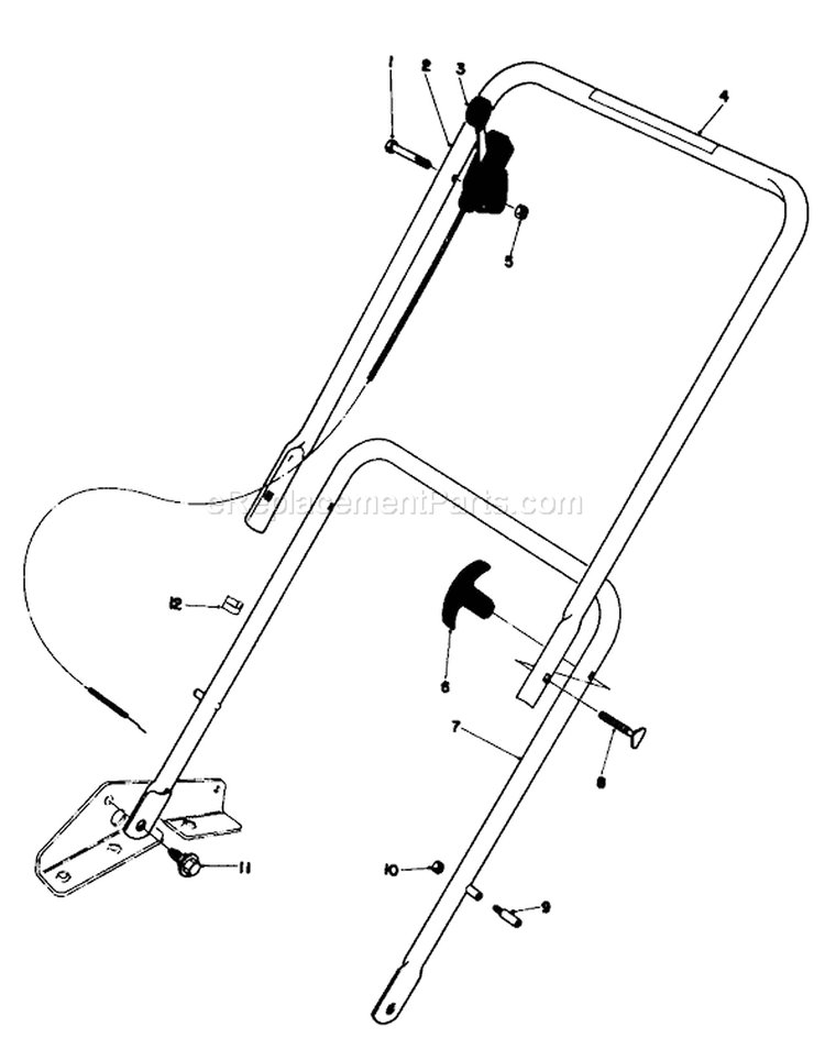 Handle Assembly Diagram and Parts List for 16860 1000001-1999999 - 1981 Toro Lawn Mower