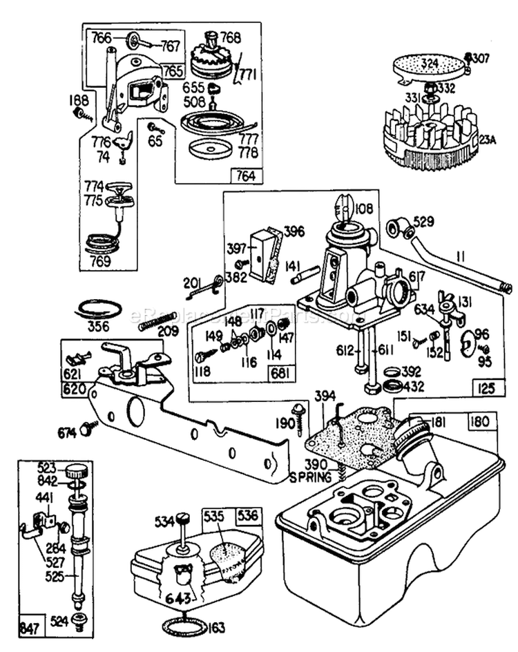 Page C Diagram and Parts List for 16860 1000001-1999999 - 1981 Toro Lawn Mower