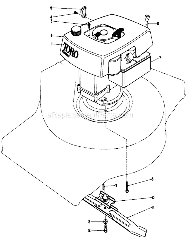 Page G Diagram and Parts List for 16860 1000001-1999999 - 1981 Toro Lawn Mower