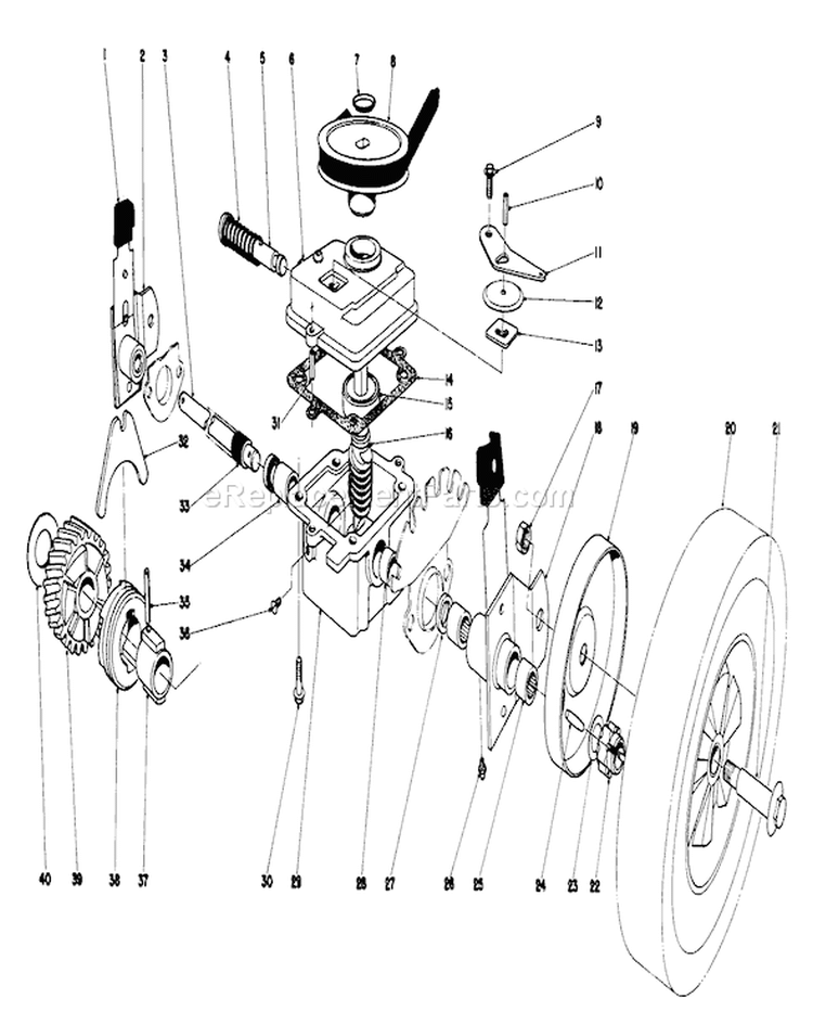 Gear Case Assembly Diagram and Parts List for 16870 2000001-2999999 - 1982 Toro Lawn Mower