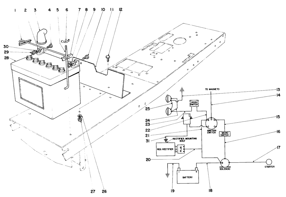 940 Electrical Assembly Diagram and Parts List for 55150 9000001 - 9999999 Toro Lawn Tractor