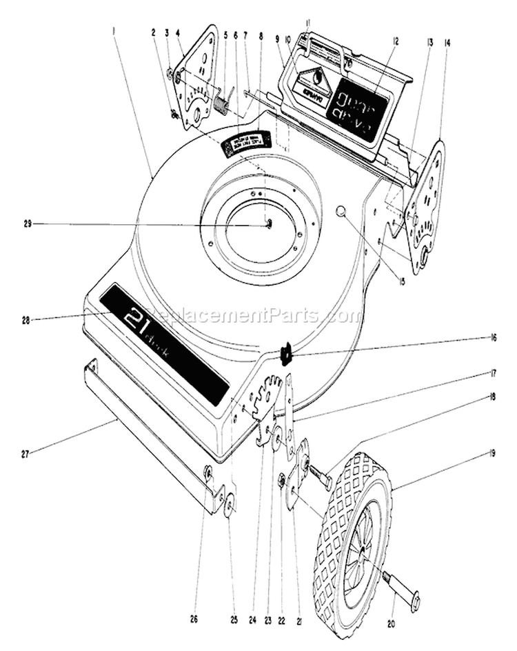 Page K Diagram and Parts List for 16880 1000001-1999999 - 1981 Toro Lawn Mower