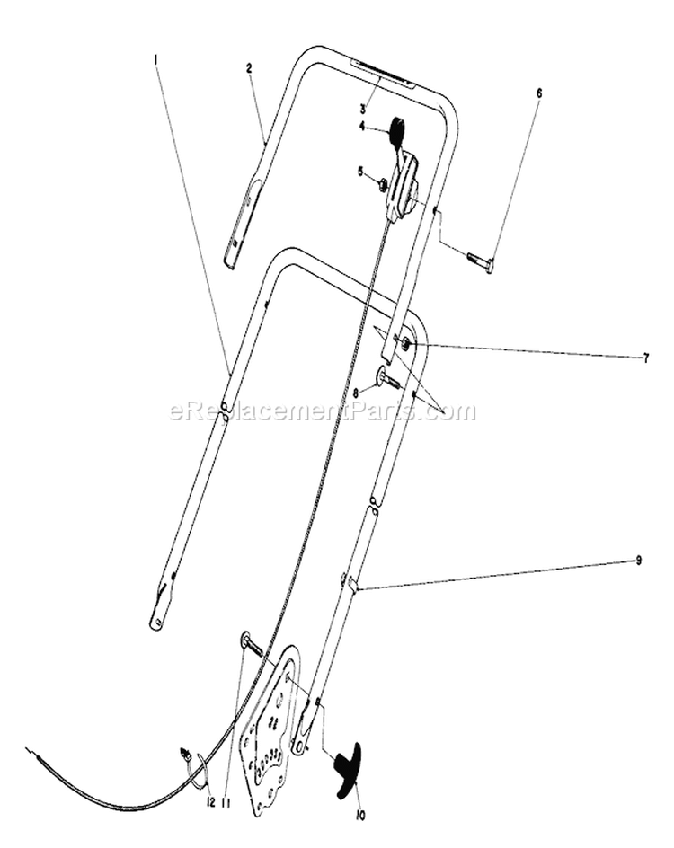 Handle Assembly Diagram and Parts List for 16880 1000001-1999999 - 1981 Toro Lawn Mower