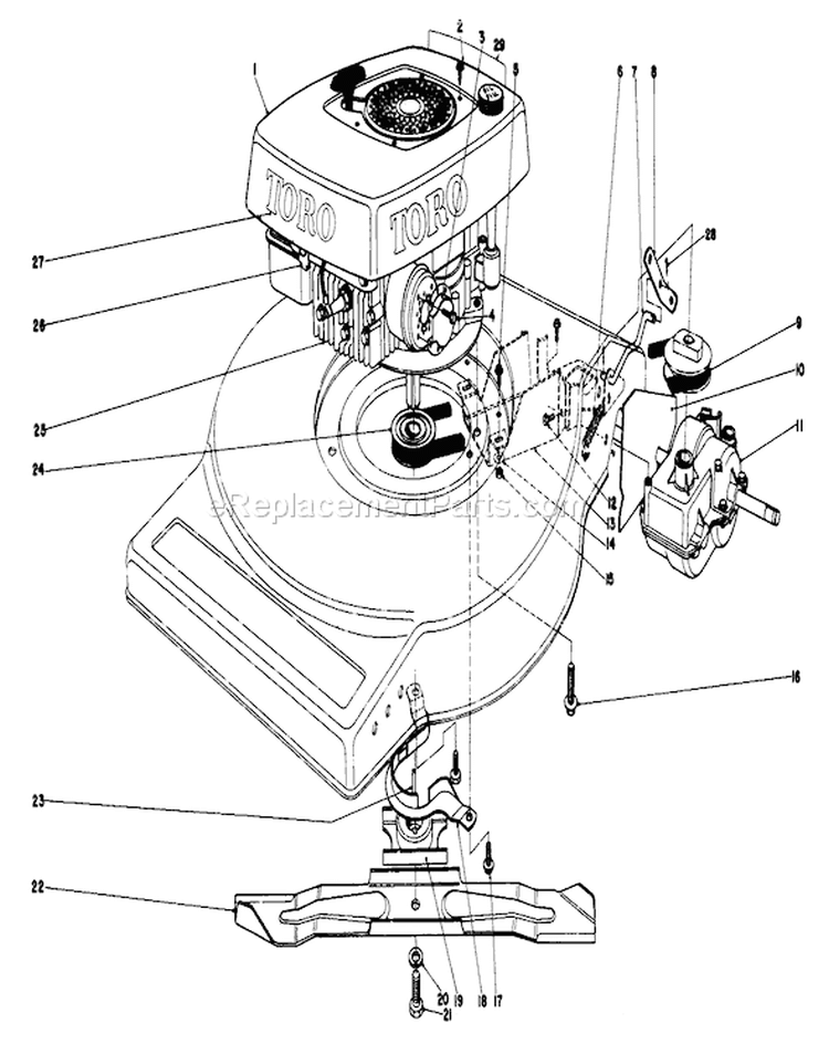 Page D Diagram and Parts List for 16930 0000001-0999999 - 1980 Toro Lawn Mower
