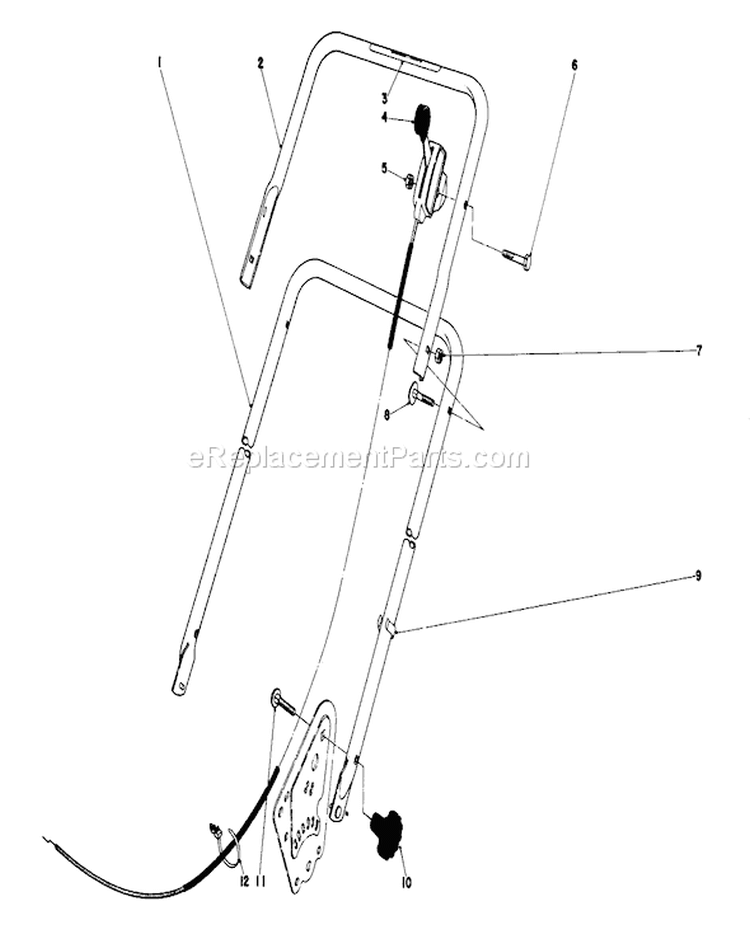 Handle Assembly Diagram and Parts List for 16930 0000001-0999999 - 1980 Toro Lawn Mower