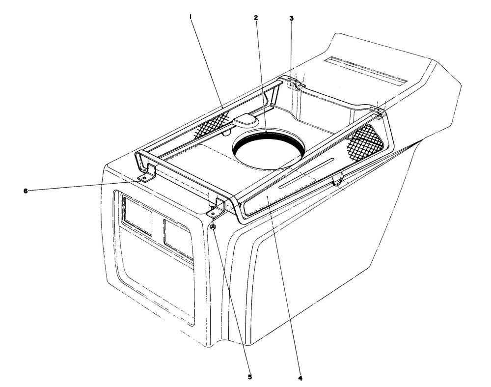 Hood Duct Assembly Diagram and Parts List for 57356 0000001 - 0999999 Toro Lawn Tractor