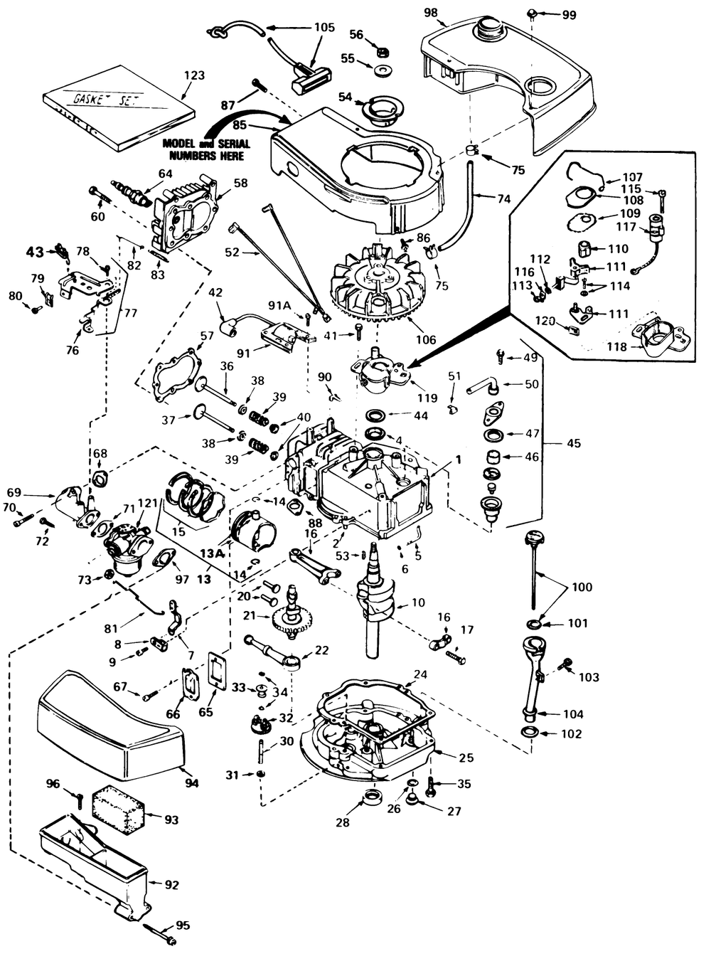 Engine Tecumseh Model No. Tnt 100-10065d Diagram and Parts List for 20715 1000001 - 1999999 Toro Lawn Mower