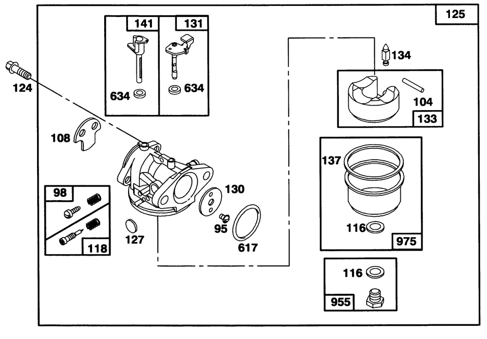 Engine Briggs & Stratton Model 124702-3115-01 Diagram and Parts List for 20435WF 39000001 - 39999999 Toro Lawn Mower