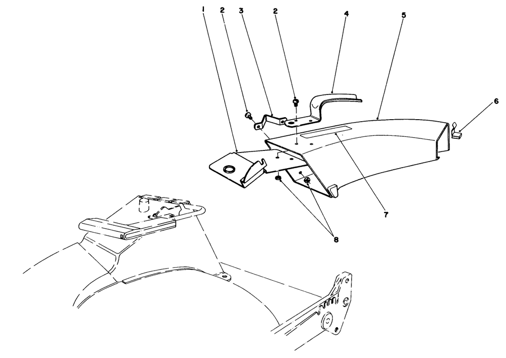Side Discharge Chute Model No. 59108 (Optional) Diagram and Parts List for 20581 3000001 - 3999999 Toro Lawn Mower