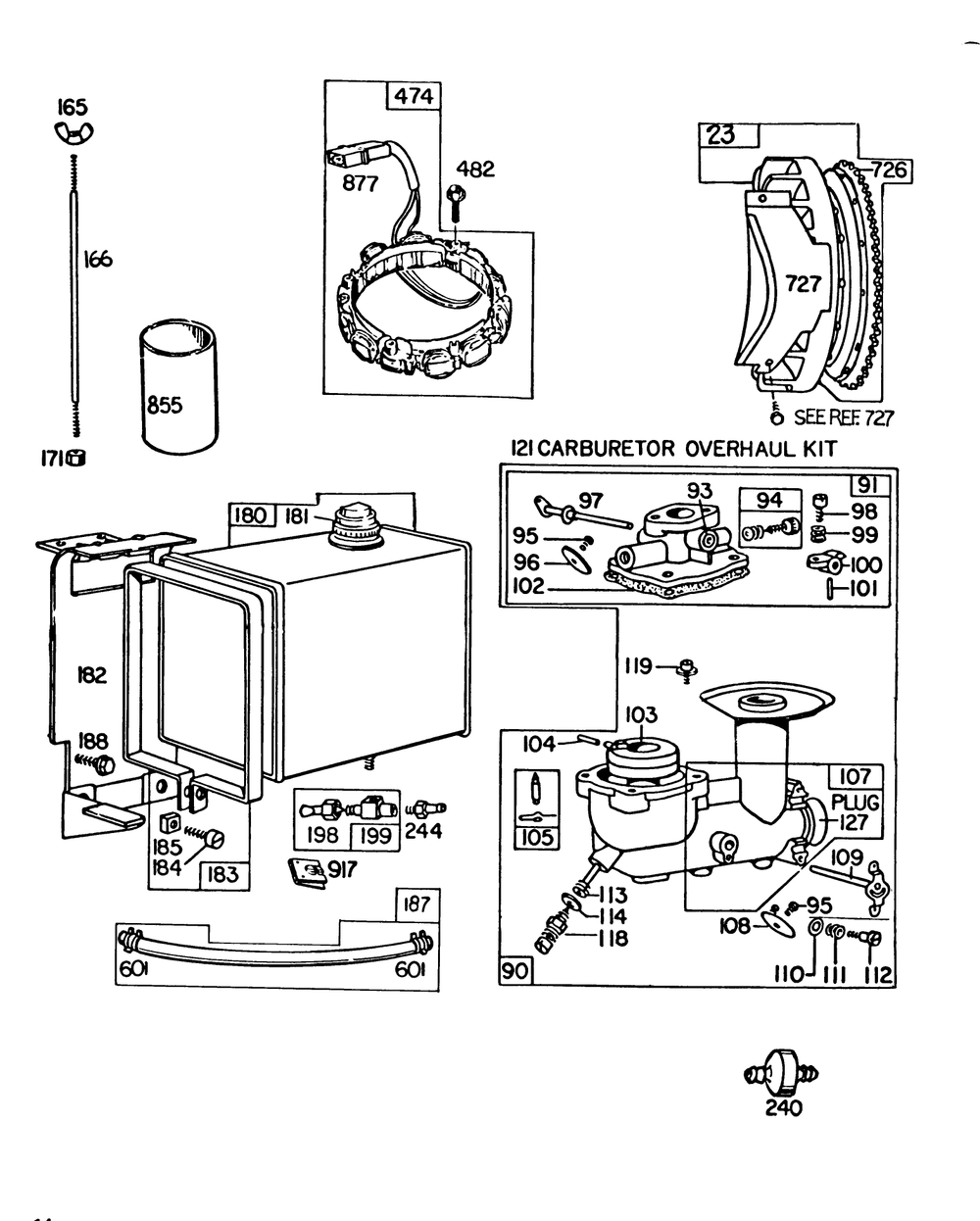 Engine Briggs & Stratton Model No. 252416-0677-01 (Continued) Diagram and Parts List for 38095 5000001 - 5999999 Toro Snow Blower