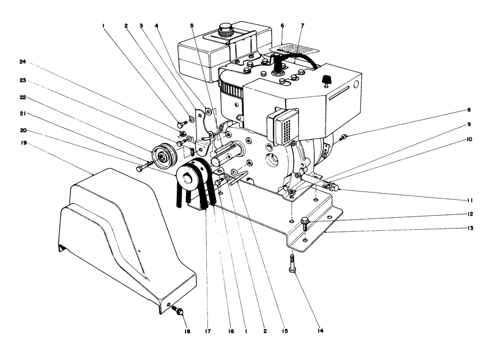 Engine Assembly (Model No. 31677) Diagram and Parts List for 31625 7000001 - 7999999 Toro Snow Blower