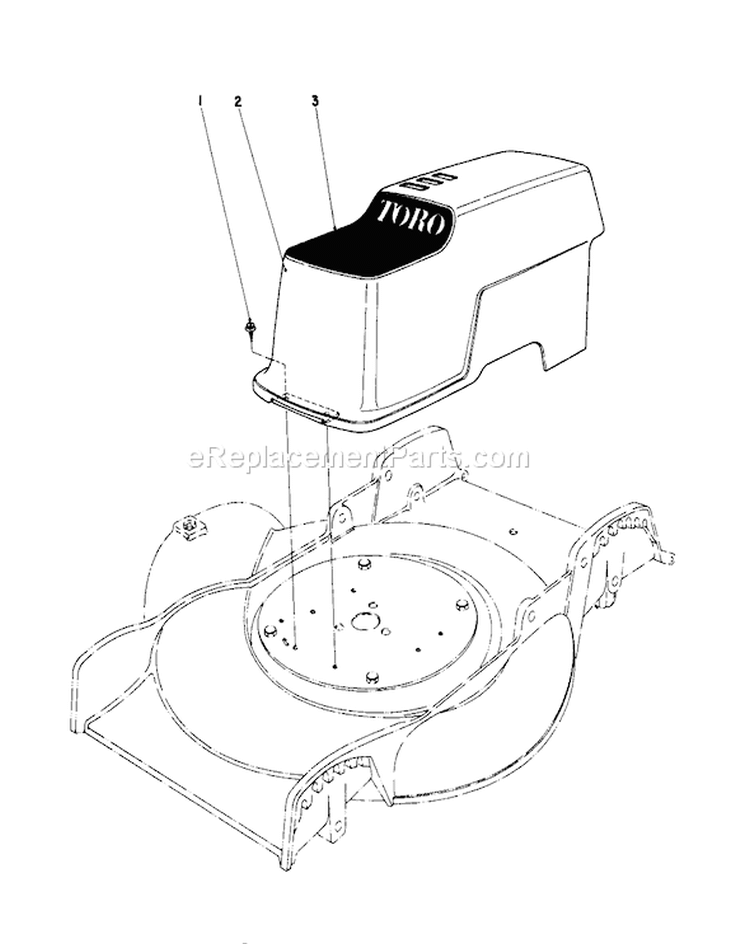 Shroud Assembly Diagram and Parts List for 17005 7000001-7999999 - 1977 Toro Lawn Mower