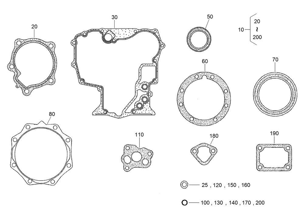 Lower Engine Gasket Kit Diagram and Parts List for 72264TE 406427909-406429999 Toro Lawn Mower