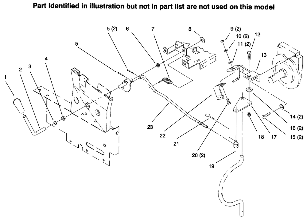 Pto Clutch Linkage Diagram and Parts List for 73441 69000001 - 69999999 Toro Lawn Tractor