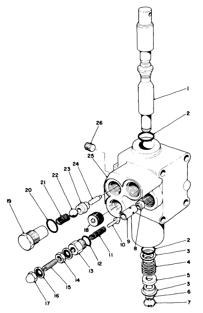 Valve Assembly No. 54-0090 Diagram and Parts List for 30718 2000001 - 2999999 Toro Lawn Tractor