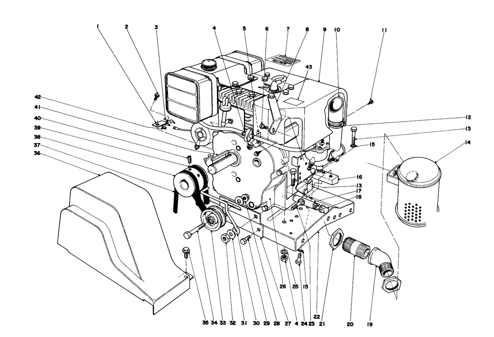 Engine Assembly Diagram and Parts List for 31995 6000001 - 6999999 Toro Snow Blower