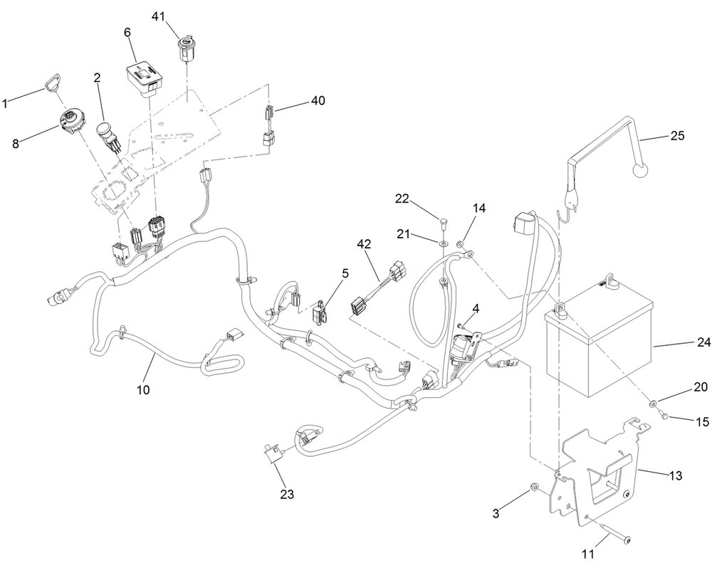 Electrical Assembly Diagram and Parts List for 77299 411436112 - 999999999 Toro Lawn Tractor