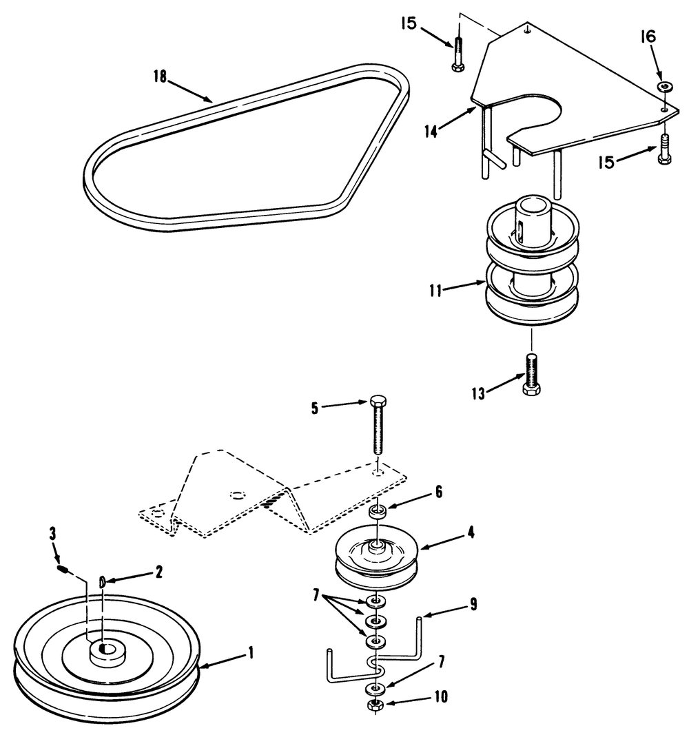 Drive Belt & Pulley Assembly Diagram and Parts List for R3-12B602 2000001 - 2999999 Toro Lawn Tractor