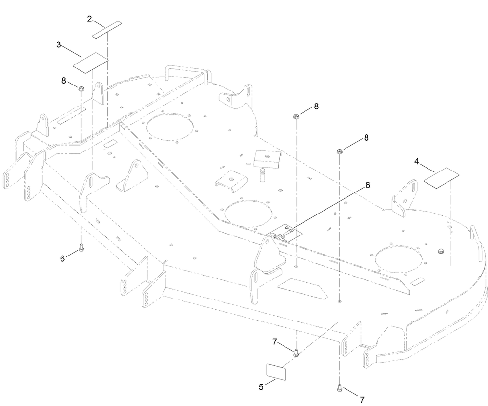 60 Inch Deck And Decal Assembly No. 127-3356 Diagram and Parts List for 74883 315000001 - 315999999 Toro Lawn Tractor