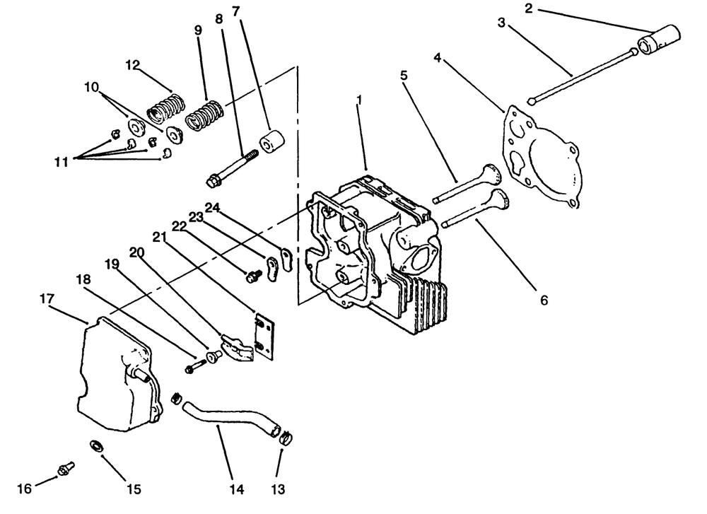 Cylinder Head/Valve/Breather Diagram and Parts List for 72063 4900001 - 4999999 Toro Lawn Tractor