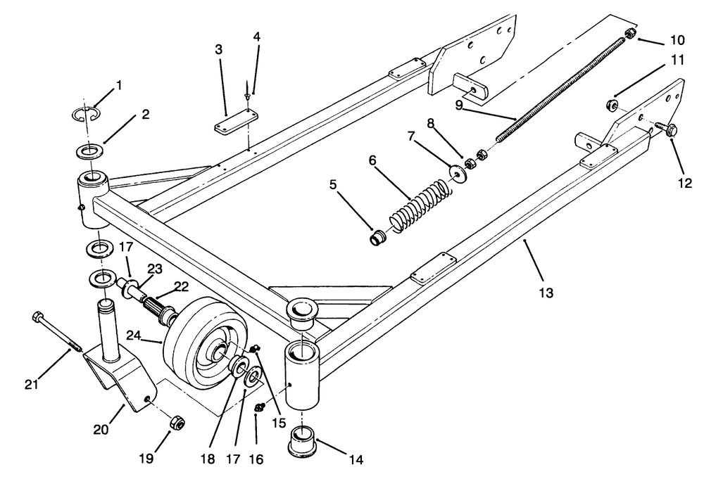 Carrier Frame Assembly Diagram and Parts List for 30133 490001 - 490500 Toro Lawn Mower