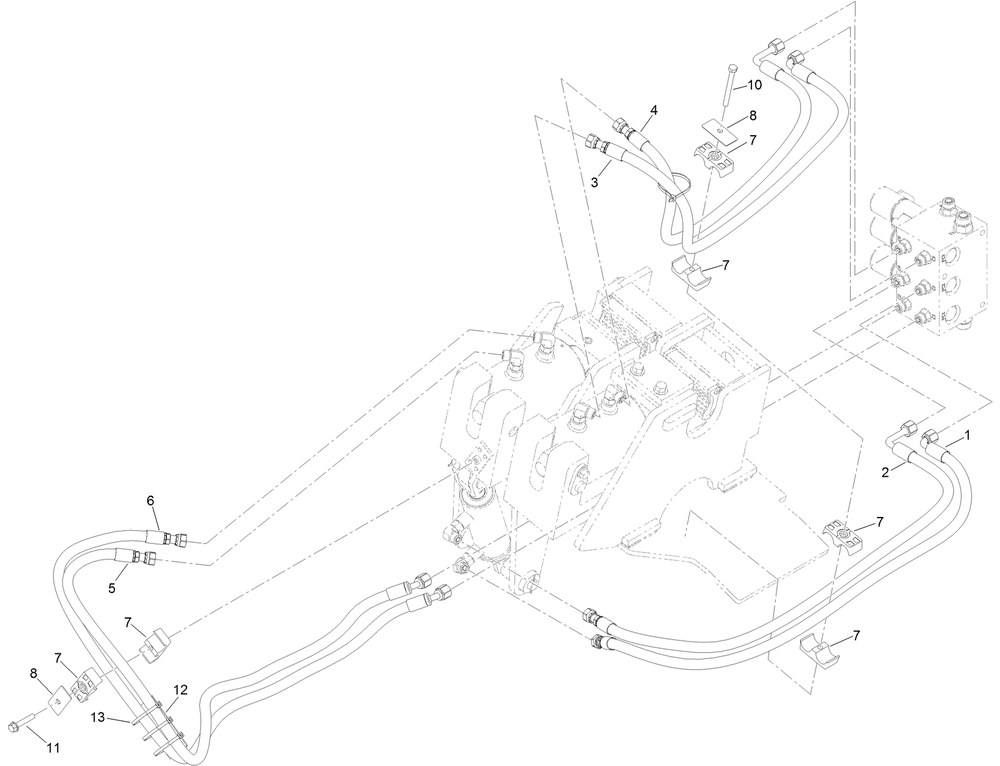 Wrench Manifold Hydraulic Hose Assembly Diagram and Parts List for 23803 400000000 - 999999999 Toro Lawn Tractor Accessories