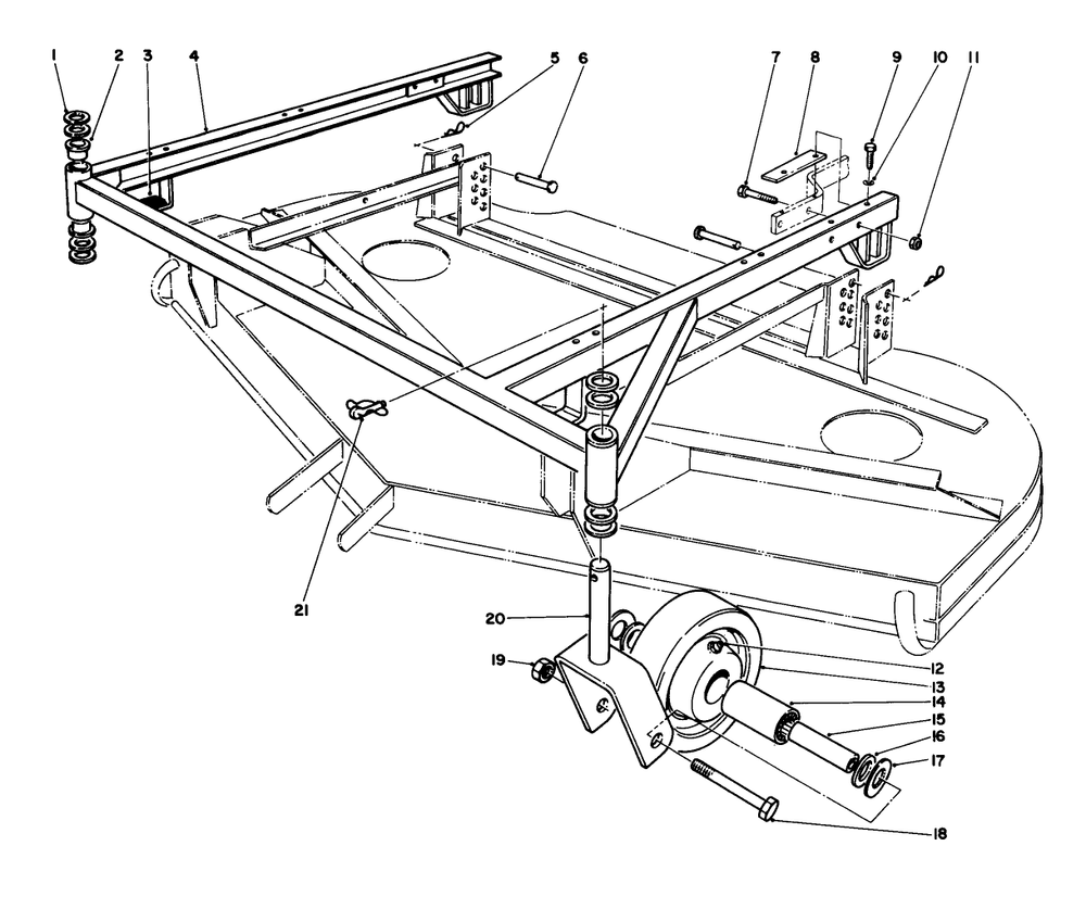 Cutting Unit 6 Diagram and Parts List for 30754 (800001-899999)(1988) Toro Lawn Tractor