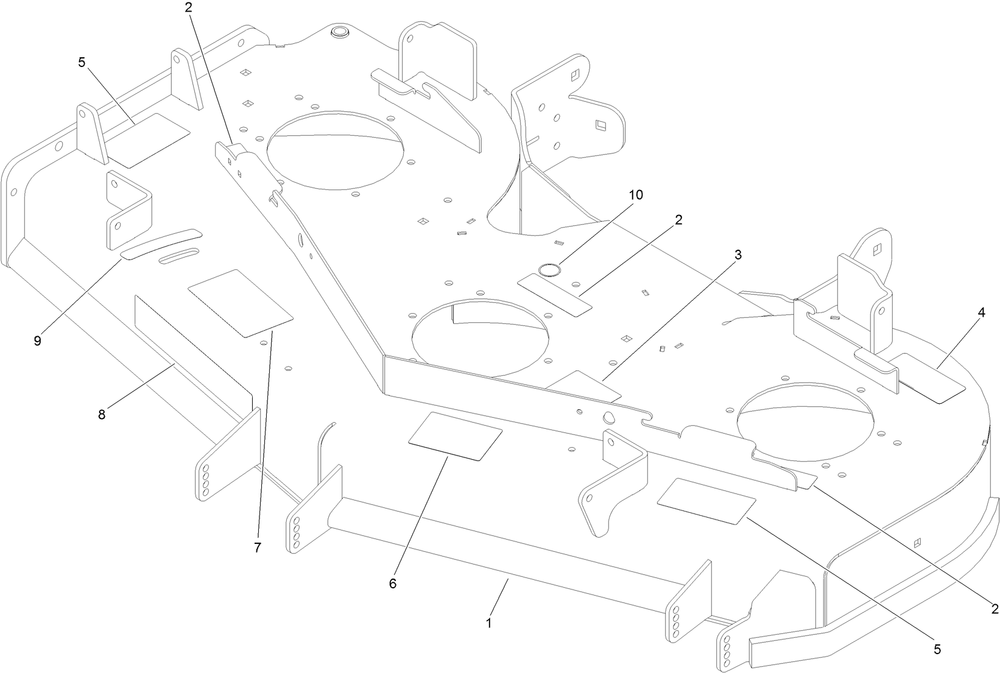 Deck Decal Assembly Diagram and Parts List for 75969TE 404320000-999999999 Toro Lawn Mower