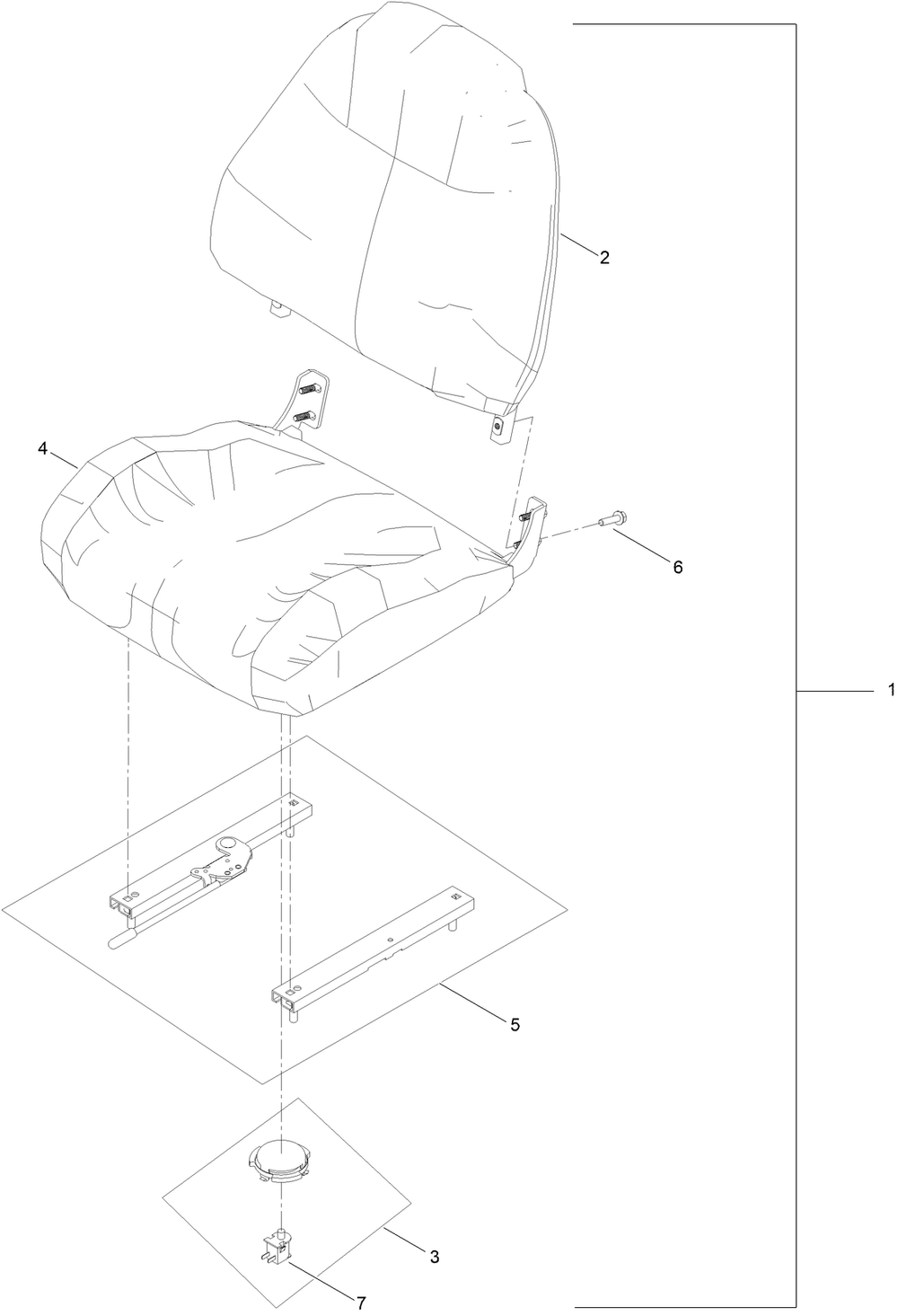 Seat Assembly No. 147-8761 Diagram and Parts List for 75851 400000000 - 416399999 Toro Lawn Tractor
