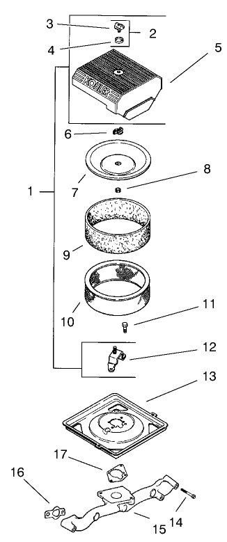 Group 10-Air Filter (Model 73471 Only) Diagram and Parts List for 73471 9900001 - 9999999 Toro Lawn Tractor