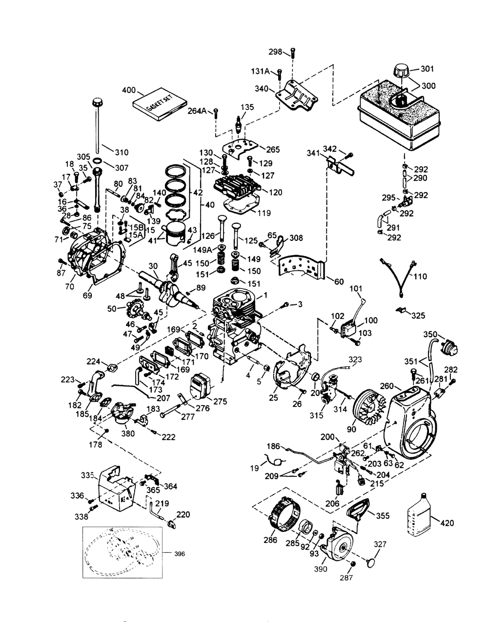 Engine Tecumseh Model Hmsk80-155386s (Cont.) Diagram and Parts List for 38540 5900001 - 5999999 Toro Snow Blower