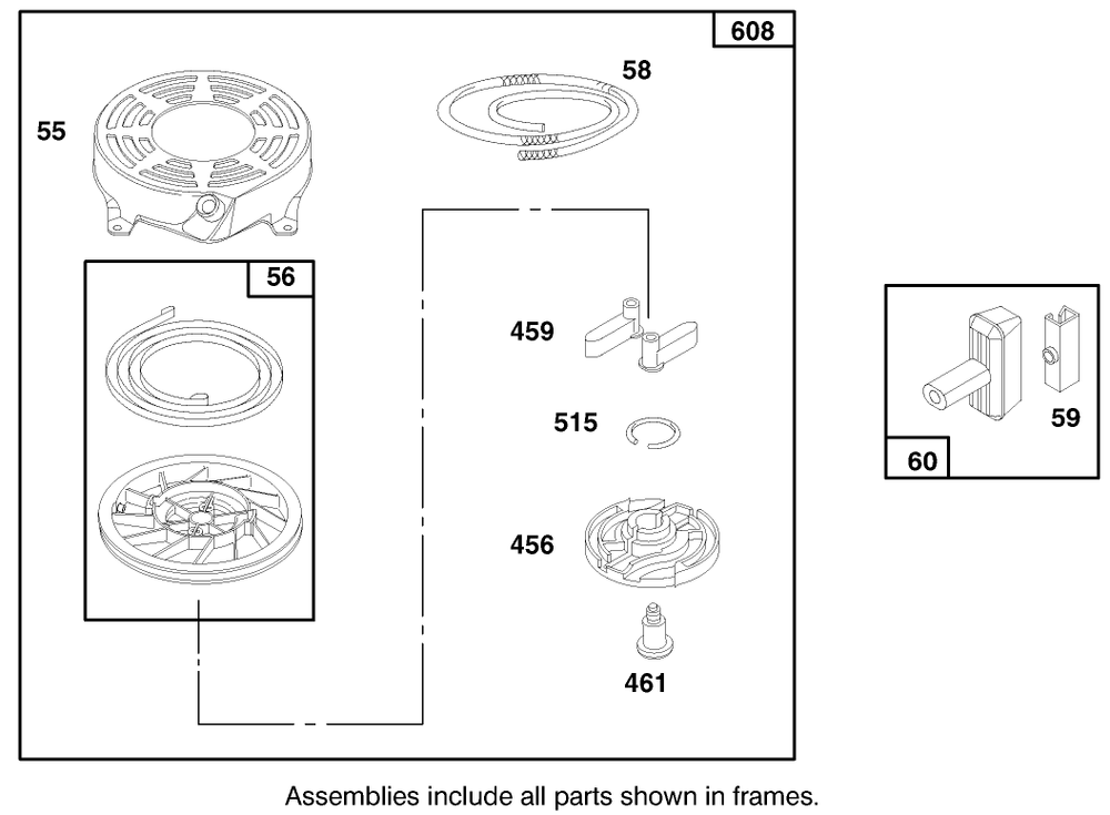 Engine Briggs & Stratton Model 12f802-0650-01 Diagram and Parts List for 20449 7900001 - 7999999 Toro Lawn Mower