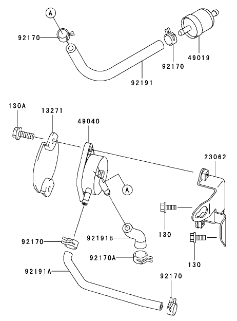 Fuel Tank / Fuel Valve Assembly Diagram and Parts List for 74416 (250000001-250005000)(2005) Toro Lawn Mower